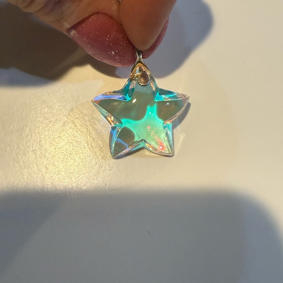 Thank You Handmade Stained Clear Iridescent Glass Star - The  Iridescent Star Pendant